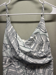 Paper Crown dress womens size small maxi dress white & gray palm leaves