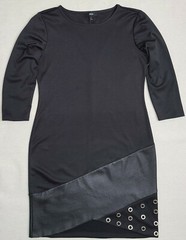 MSK Lined Black Dress Elbow Sleeve Pullover Womens Medium