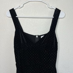 Saylor Nollie Velvet Rainbow Rhinestone Mini Dress Black Womens Medium NEW Ae21