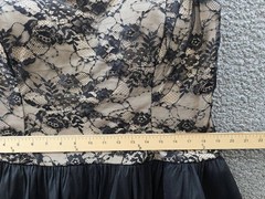 B. Darlin Plus Size Lace Bubble-Hem Dress 20W Black Straight Neck Back Zip