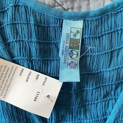 India Boutique Turquoise Free Size Tank Dress Tie Dye Hippie Festival Ren Faire