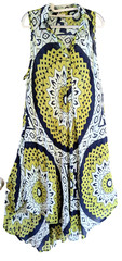 Exist Sz LG/Xlg Sleeveless Boho Chic Tribal Artsy Asymmetrical Dress Fairy