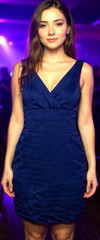Express Royal Bue Bandage Bodycon Dress Sleeveless V Neck Stretch Size XS