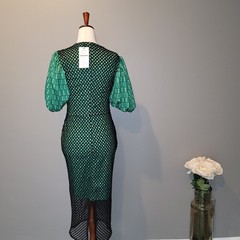 Aomei Multimedia Puff Sleve Fishnet Dress Size Small