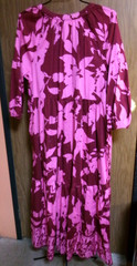 Pink/Cranberry Bold Print CROWN & IVY Maxi Dress-Large