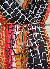 Muse BOSTON PROPER 14 Padded Bra Snakeskin Animal Print Surplice Maxi Dress Red