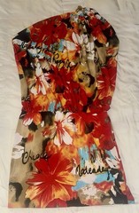 Cache Womens Medium Halter Dress Floral Tropical Print Gold Hardware Sheath M