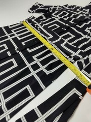 Button Down Dress Office Work Collar & Cuffs Classy Modern Knee Geometric