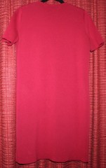 Authentic GUCCI Red Knit Button Shoulder Shift Dress Cotton Blend, Size L