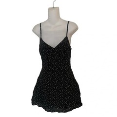 Princess Polly Jaye Mini Dress Black Pink Floral Strappy Size 8 NWT