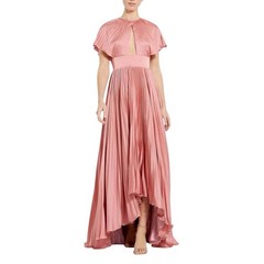 Mac Duggal 11637 Dusty Rose Pleated Satin High Low Gown Size 8 $598