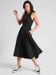 NWT Athleta Winona Midi Support Dress, Black SIZE XSP XS P #531170 T0624