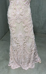 Naeem Khan Spring 2014 Runway Pink Tulle Bead Embroidered Long Dress Gown US 4