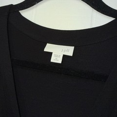 J. Jill Women’s Black V Neck Knit Dress 3/4 Sleeve Size XLP