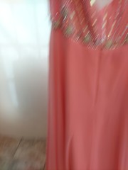 Madiline Gardner Size22 Gem Top Sequin Coral Prom Dress.rounded Gem Neck Gembust