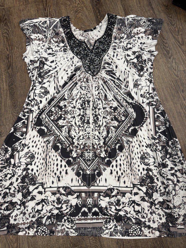 Apt 9 Black Gray Brown Stretchy Flowy Plus Size Dress 3X