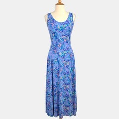 TIKAL Trading Co. Key West Tropical Butterfly Print Maxi Dress Size S Cotton