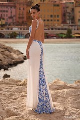 Sherri Hill – Size: 2 – Fully Beaded Ivory Blue with Cut Outs – Style: 57143