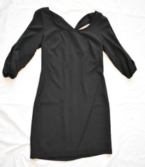 LBD Little Black Dress Open Cross Back, Cut Out Sleeves, Small