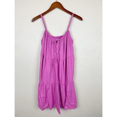New Old Navy Tiered Clip-Dot Mini Cami Swing Dress Purple Pockets Women&rsquo;s S