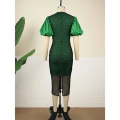Aomei Multimedia Puff Sleve Fishnet Dress Size Small