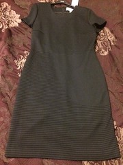 Black womens Hugo Boss Harleth medium weight knit ribbed dress in size 8