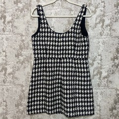 Self-Portrait Autumn/Winter 2023 Check Boucle Mini Dress in Black & White