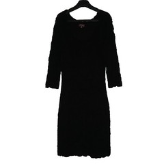 Phase Eight Black Ruched Dress Womens UK Size 12 Black Short Bodycon 3/4 Sleeve