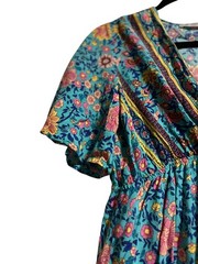 EUC Women&rsquo;s CUPSHE Blue Floral V-Neck Mini Dress S