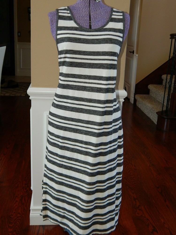MATTY M ― M Medium ― Off-White/Gray Striped Sleeveless Knit Dress NWT #Z187 NEW