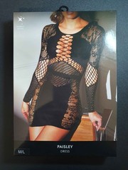 Ann Summers Paisley Dress Black Size M/L UK 14-18