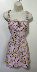 Nasty Gal pink banana print linen blend dress 10 12 quirky novelty euro summer
