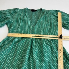 HATCH Dress Womens Size 1 Green Melanie Maternity Polka Dot Midi Puff Sleeve