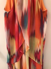 Bisou Bisou Flowing Chiffon Tulip Dress Sz 6 Bright Summer Colorful Go Go Fun