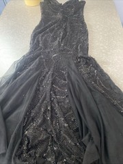 Macy’s Black Mermaid Strapless Sequined Gown Juniors Sz 13/14 Evening Prom