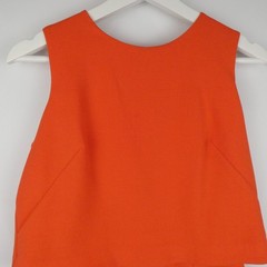 Eliza J Dress Womens 2 Orange Sleeveless Crepe Popover Sheath Stretch Lined