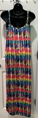 Rouge Collection Maxi Abstract Spaghetti Strap Dress Sz 3XL