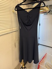 NWT London Times Navy Ruched Cocktail Dress Size 6 Sleeveless Stretch Midi