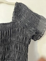 NWT DIVIDED By H&M Black Solid Sheer Dress Sz Large Lined Tiered ￼￼