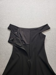 Teeze Me Women Mini Dress 8/10 Black Off Shoulder Back Zipper Short Sleeve Party