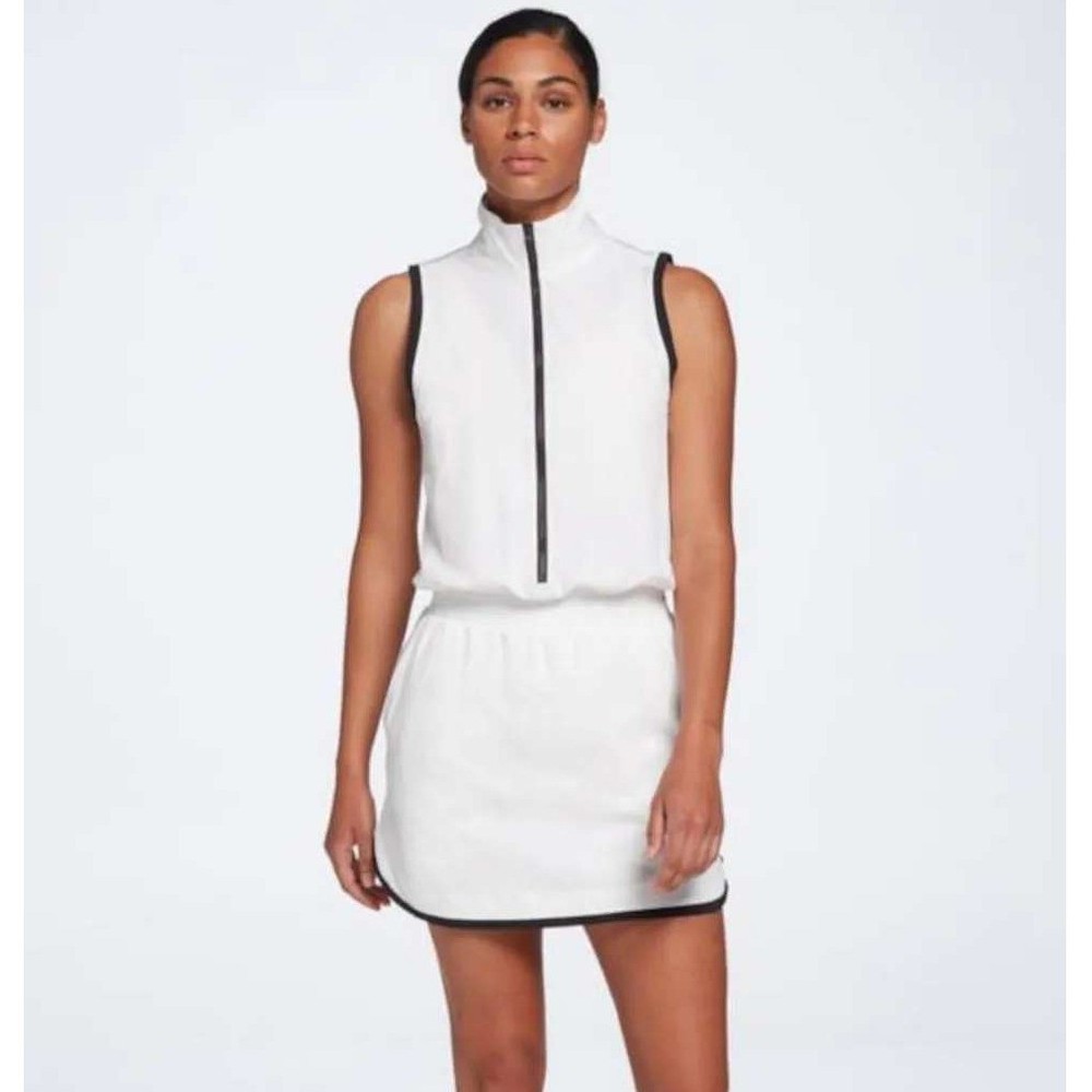 CALIA Womens Golf Dress XL White Black Trim Sleeveless Activewear Athleisure NWT