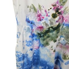 Cotton Spandex Custom Tie Dye Pink Purple Green V-Neck Dress Size XXL Pockets
