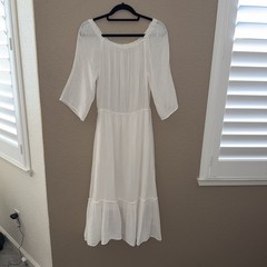 Michael Stars Gauze Off The Shoulder Midi Dress M White Beach Vacation