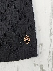 Hatley Womens Kaia Eyelet Black Dress Medium Cap Sleeves Pockets