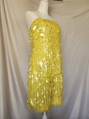 y2k Rimini Lemon Yellow Paillette Sequin Party Dress size 8 clubwear prom bday
