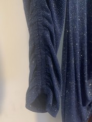 Speechless Navy Gold Shimmer Long Slit Sleeve Ruched Dress NEW Jrs Size 9