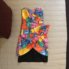 A.J. Bari Strapless Multicolor Floral Dress Vintage 90’s Cocktail Party Size 4