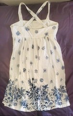 Gap Blue White Floral Fit & Flare Sundress Dress Pleated Hem Size 8 Vacation