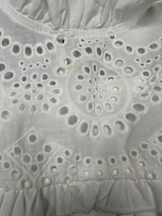 PINCH Womens Medium White Eyelet Embroidered Tiered Mini Dress Flutter Sleeve
