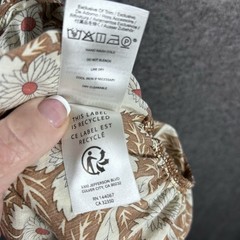 Outerknown Lulu Floral Silk Blend Mini Dress Size Small Tie Drop Waist Babydoll